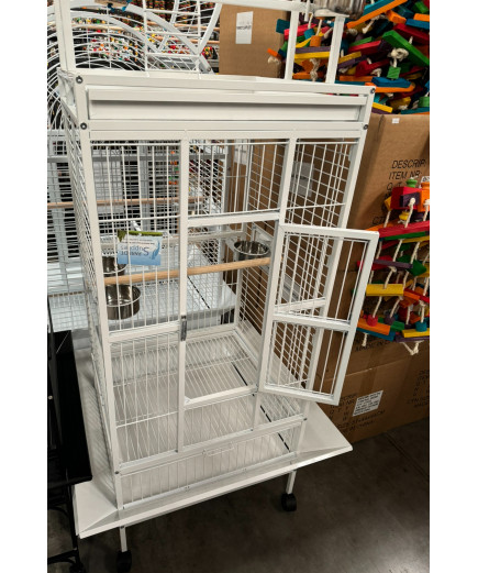 Parrot-Supplies Lakeland Play Top Parrot Cage White